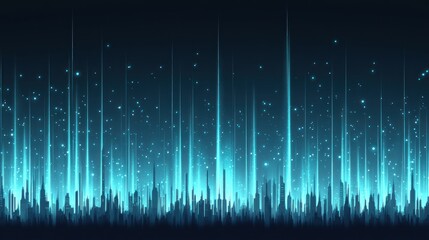 Futuristic Cityscape: Neon Lights and Glowing Skyline