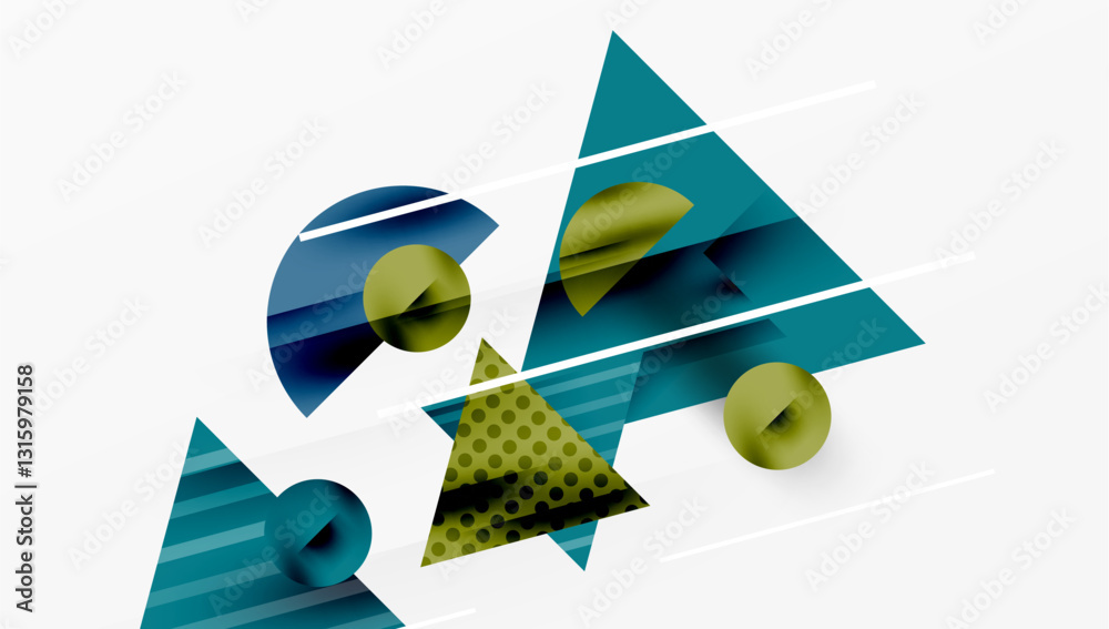 Leinwandbilder Sleek abstract background - layered triangles with vibrant gradient tones. Semi-transparent shapes add depth and contemporary aesthetic