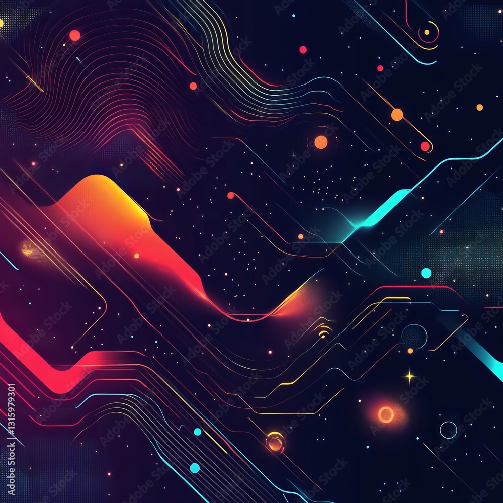 Poster this vibrant abstract background features dynamic colors and fluid shapes, creating a visually strik