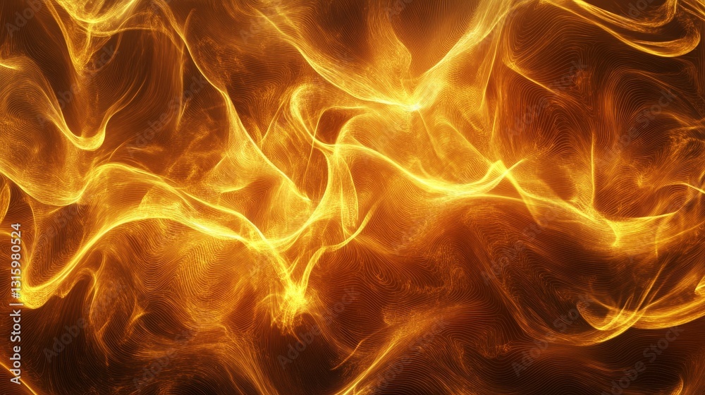 Poster this captivating abstract image features dynamic golden waves of light, creating a mesmerizing and a