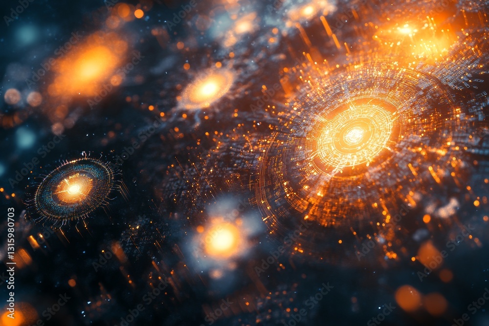 Poster abstract fractal design representing machine learning concepts