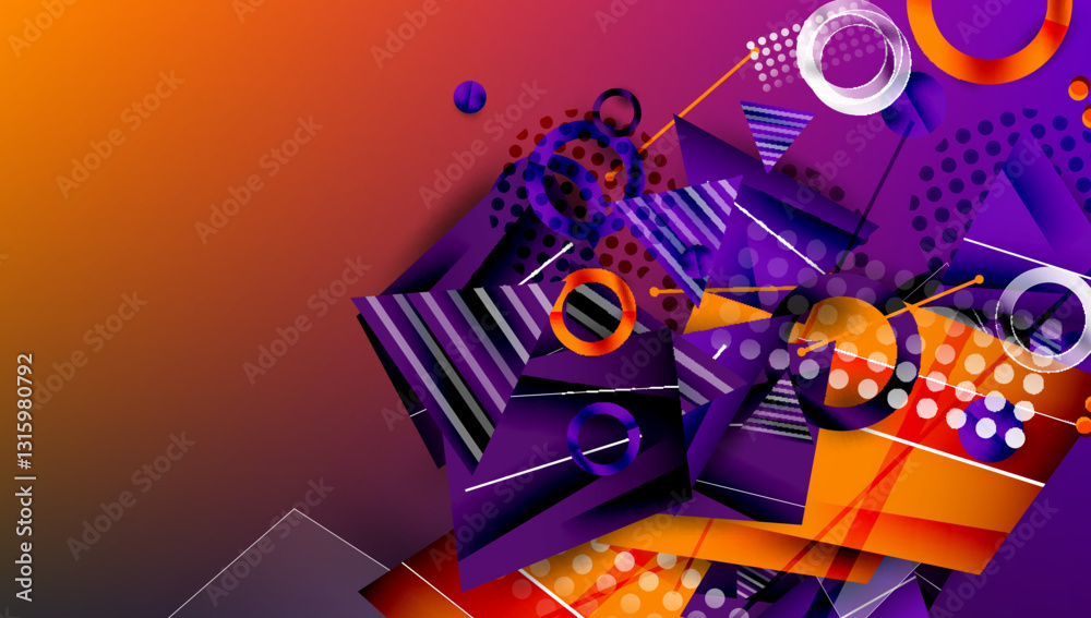 Aufkleber abstract background geometric design with colorful gradients