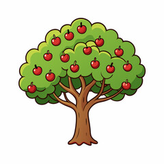vector illustration of an apple tree