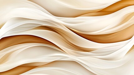 Obraz premium Elegant Flowing Waves of Cream and Beige in Soft Abstract Design for Modern Aesthetic Decor
