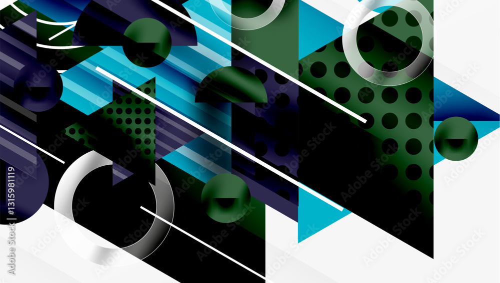 Leinwandbilder Sleek abstract background - layered triangles with vibrant gradient tones. Semi-transparent shapes add depth and contemporary aesthetic