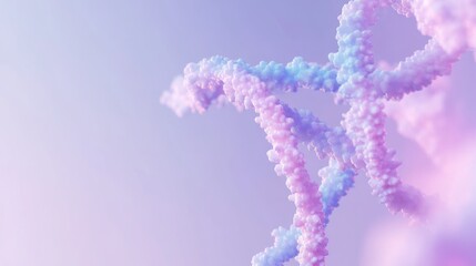 Naklejka premium Abstract DNA Double Helix: Pastel Dream