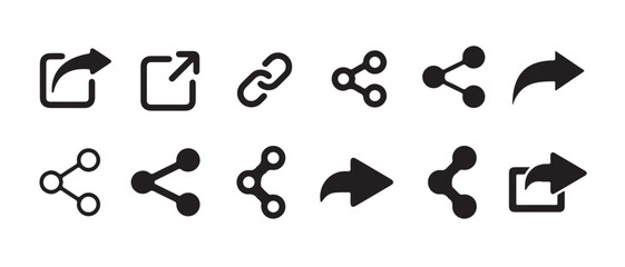 Share Icon set. Social Media Share Icon, share Button Vector, share Symbol, sharing Icon Set, web Share Icon,share Sign,communication Share Icon. vector illustration eps 10.
