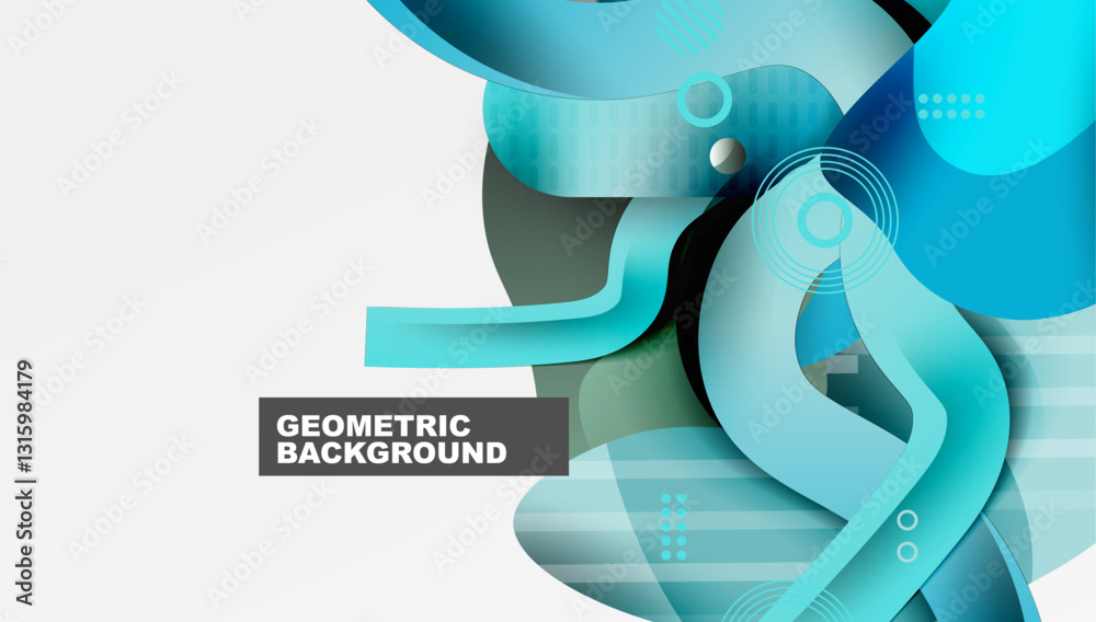 Poster Abstract liquid shapes and lines background
