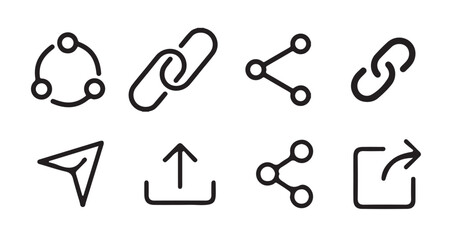 Share Icon set. Social Media Share Icon, share Button Vector, share Symbol, sharing Icon Set, web Share Icon,share Sign,communication Share Icon. vector illustration eps 10.