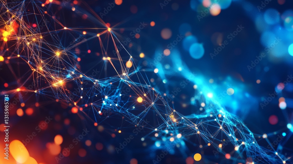 Canvas Prints abstract futuristic technology background with glowing network lines