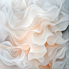 Obraz premium Soft White and Peach Fabric Texture with Flowing Waves and Layers for Abstract and Elegant Background