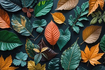 Modern Macro Perspectives of Organic Botanical Leaves with Vibrant Seasonal Textures