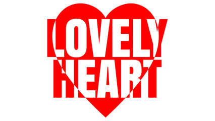 Vector text illustrations for Lovely Heart.