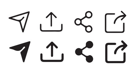 Share Icon set. Social Media Share Icon, share Button Vector, share Symbol, sharing Icon Set, web Share Icon,share Sign,communication Share Icon. vector illustration eps 10.