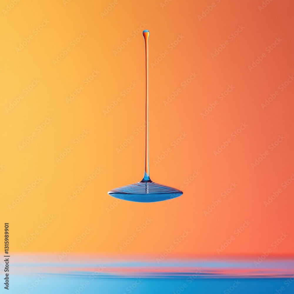 Poster Droplet Dynamics Minimalist Water Physics Visualization - Cutting-Edge Environmental Data Visualization for Climate Tech Innovation