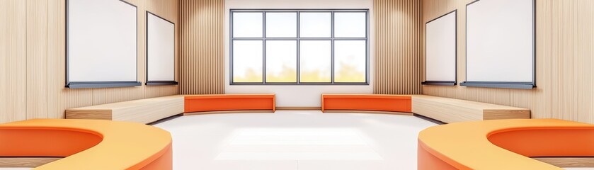 Modern Interactive Virtual Learning Space with Bright Design and Natural Light