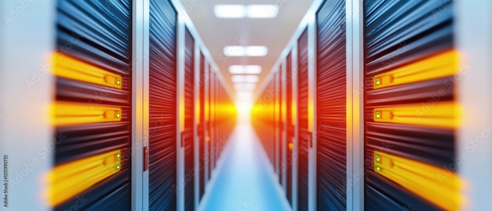 Aufkleber Quantum-Scaled Cloud Infrastructure Immersive Data Center Corridor Visualizing Next-Gen Digital Transformation and Hyperscale Computing Innovations