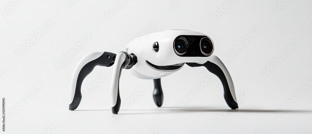 Aufkleber Minimalist AI Pet Companion Sleek Robotic Interaction Design for Smart Home Technology - Innovative Emotional Support and Pet Monitoring Gadget