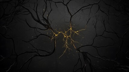 Glowing Neural Network: A 3D Render of Synaptic Connections AI Generated