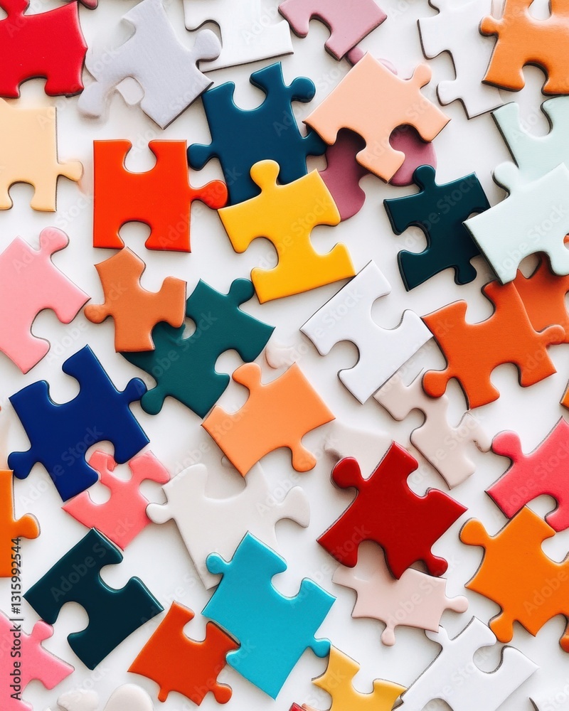 Aufkleber collaborative creativity inclusive workplace puzzle strategy - empowering team dynamics with vibrant