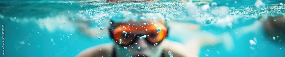 Poster Aquatic Performance Dynamics Synchronized Swimmings Immersive Tech-Enabled Wellness Journey - High-Performance Athletic Visualization in Crystal Blue Waters