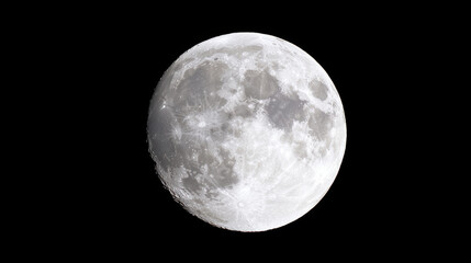 Obraz premium bright full moon shines against dark night sky, showcasing its craters and surface details