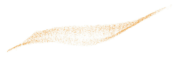 Separate orange crayon brush strokes on transparent background.