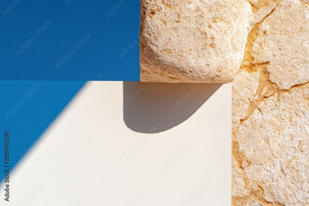 Aufkleber Minimalist Geometric Architecture Abstract Architectural Composition Exploring Spatial Contrast, Light Interaction, and Modern Design Principles for Creative Branding
