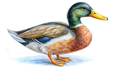 Obraz premium Beautifully Detailed Drawing of a Mallard Duck Capturing Nature's Colors and Features for Art Enthusiasts