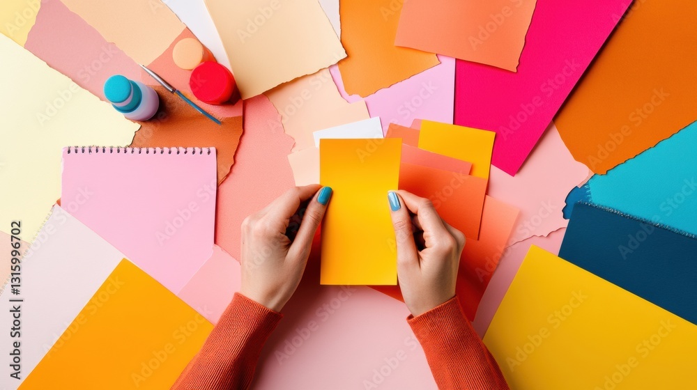 Leinwandbilder vibrant creative workflow gen z color block design process showcasing dynamic digital collaboration 