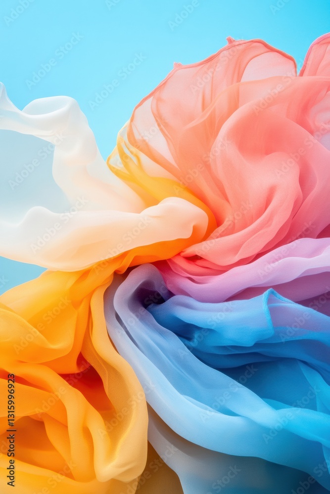 Fototapete fluid color dynamics ethereal gradient textile art exploring emotional texture, soft digital minimal