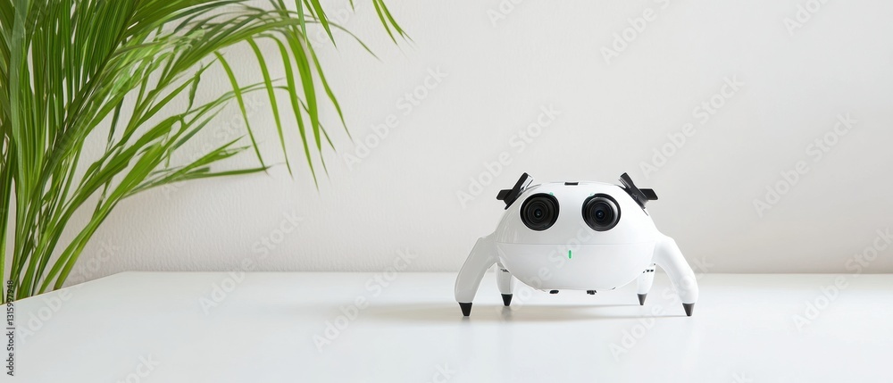 Fototapete minimalist smart pet companion sleek ai robotic interactive prototype revolutionizing home technolog