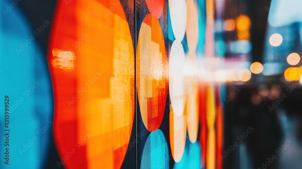 Aufkleber vibrant data visualization immersive digital analytics with neon color psychology - next-gen busines