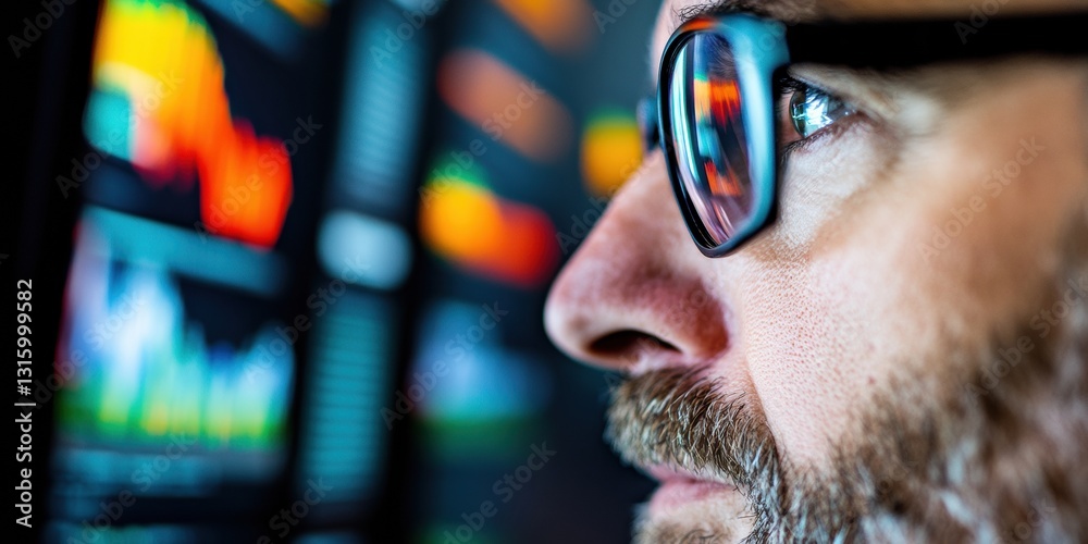 Poster Hyperreal Financial Analytics Gen Z Traders Immersive Data Visualization Journey Through Digital Market Intelligence and Next-Gen Investment Technology