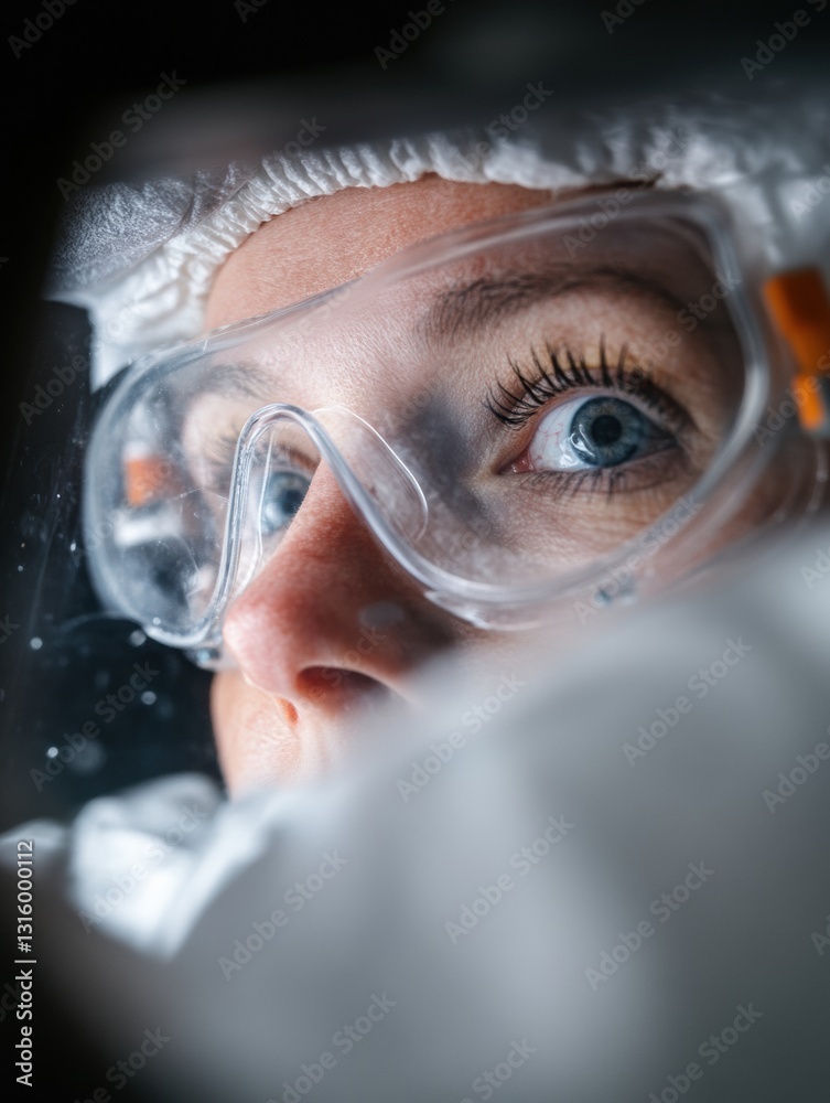 Poster next-gen lab safety immersive biotech research visual exploring precision, protection, and cutting-e
