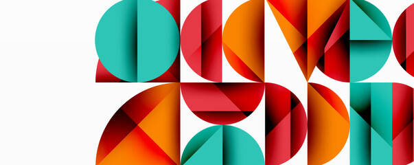 Minimal geometric abstract background. Circle square and triangle design