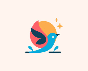 flaying bird color logo