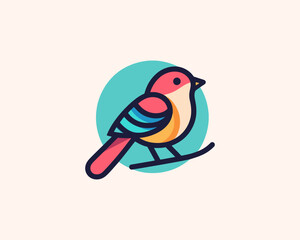beautiful colorful bird logo
