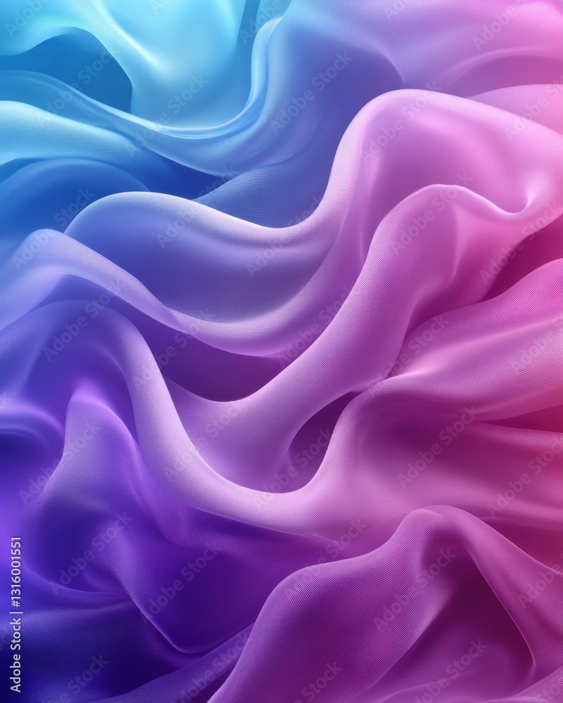 Poster abstract flowing fabric with gradient colors in a soft and elegant style creating a dynamic visual t