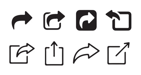 Share icon set. high quality flat and minimalist social media share Icons. professional sharing buttons.  vector illustration eps 10.