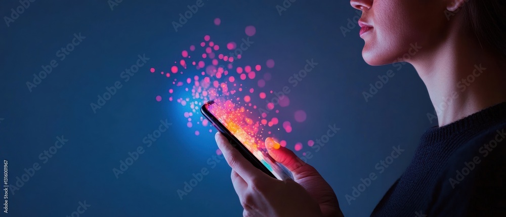 Poster immersive digital wellness ai-driven mobile experience revealing emotional data visualization with f