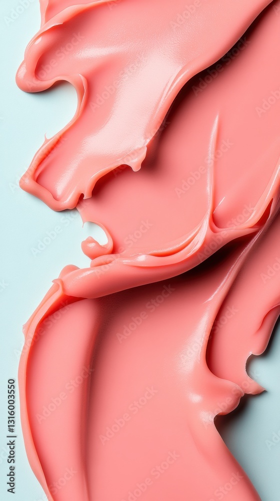 Poster fluid coral elegance contemporary texture art exploring soft sculptural forms in minimalist digital 