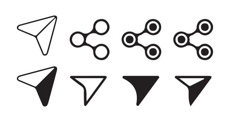 High Quality Flat and Minimalist Social Media Share Icons. Professional Sharing Buttons for Websites .  Vector illustration  eps  10.