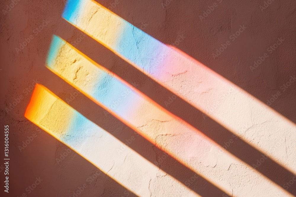 Poster chromatic minimalism prismatic light art transforming textural surfaces - innovative visual design f