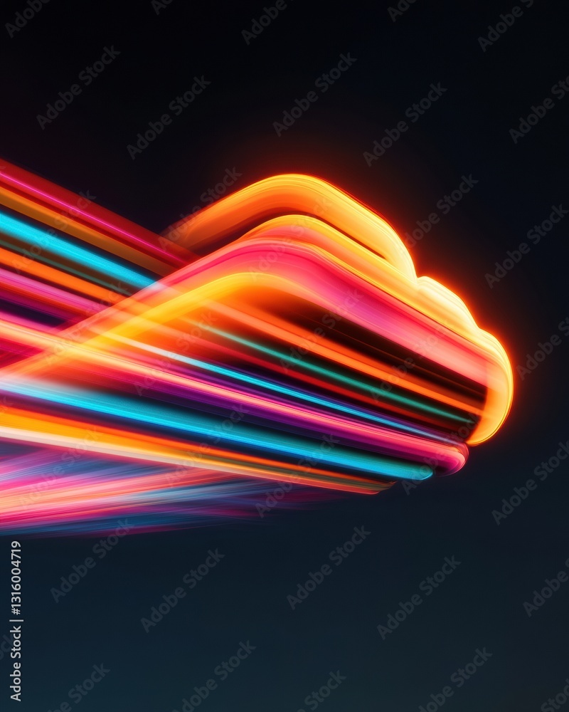Poster Quantum Velocity Neon Digital Flow Dynamics - Futuristic Data Visualization and Creative Tech Innovation for Next-Gen Immersive Experiences