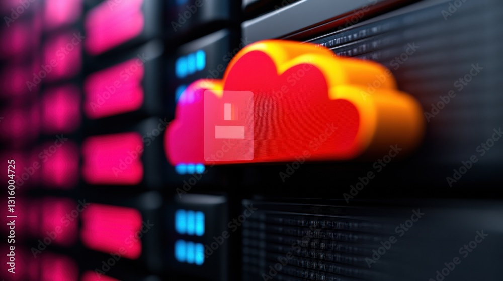 Poster Next-Gen Cybersecurity Visualization Vibrant Cloud Data Protection Interface Revealing Advanced Digital Defense Mechanisms for AI-Driven Enterprise Innovation