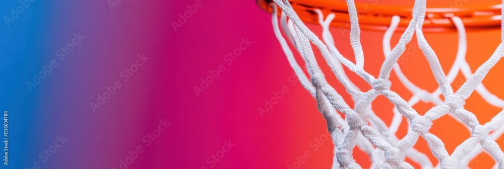 Poster Dynamic Performance Visualization High-Contrast Basketball Net Macro - Sports Achievement and Digital Coaching Innovation for Next-Gen Athletes