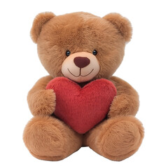 Obraz premium Teddy Bear Holding Heart Symbol of Love and Affection