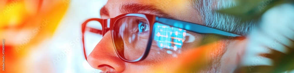 Poster Augmented Reality Insights Innovative Gen Z Professional Exploring Digital Transformation with Advanced Visualization Technology in Next-Gen Workplace Ecosystem