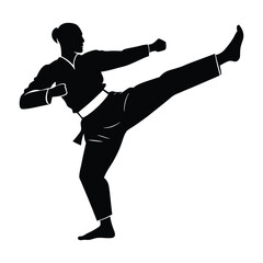 Person performing flip move silhouette manual drawn clean vector action